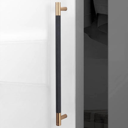 POVEFONK 10 Pack 10 inch(254mm) Black and Champagne Copper Kitchen Cabinet Handles Knurled Cabinet Pulls Black Drawer Pulls