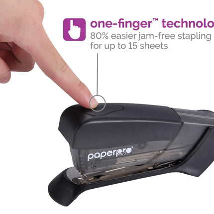 Paper Pro Compact Classic No Effort, One Finger, 80% Easier Staplers - Great for Carpal Tunnel and Arthritis, Assorted (3054)