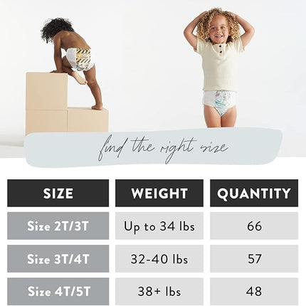 The Honest Company Calzoncitos de entrenamiento Clean Conscious para pieles sensibles | Hipoalergénicos, sin fragancia | Magical Moments + Butterfly Kisses | Talla 4T/5T (más de 17 kg), 48 unidades
