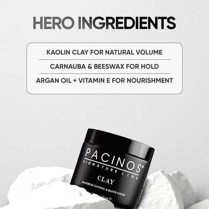Pacinos Signature Line Hair Paste with Clay - Long Lasting Styling Wax with Firm Hold for All Hair Types 100g (Pack of 1)