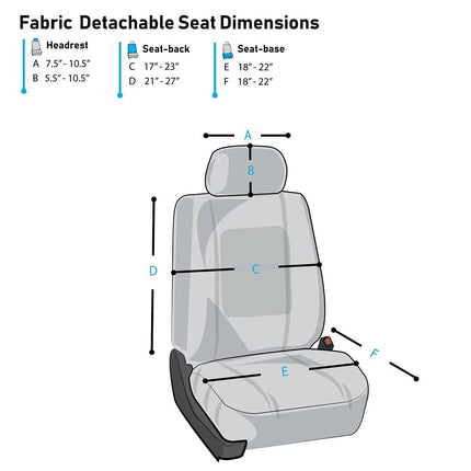 FH Group Car Seat Covers Front Set Premium 3D Air Mesh - Low Back Car Seats with Removable Headrest,Universal Fit,Automotive Seat Cover,Airbag Compatible Car Seat Cover for SUV,Sedan,Van Gray