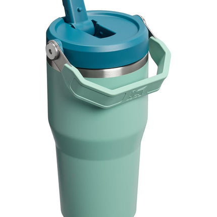 Vaso STANLEY IceFlow 2.0 Flip Straw con Asa 20 oz | Tapa Giratoria y Pajita Abatible | Botella de Agua Antifugas | Acero Inoxidable Aislado | Sin BPA | Verde Primavera