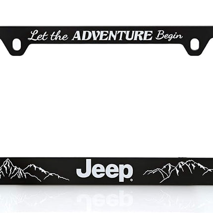 Jeep UV Printed Black Plastic License Plate Frame Holder 2 Hole