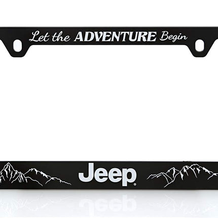 Jeep UV Printed Black Plastic License Plate Frame 