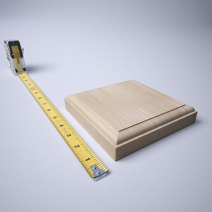 5 1/2"W x 5 1/2"H x 1 1/8"P Americraft Solid Hardwood Stain Grade Standard Smooth Rosette with Decorative Edge, Poplar