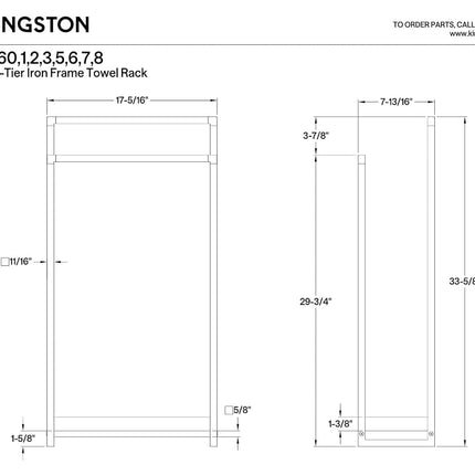 KINGSTON BRASS SCC8268 Pedestal 2-Tier Steel Construction Towel Rack with MDF Wooden Case, Satin Nickel