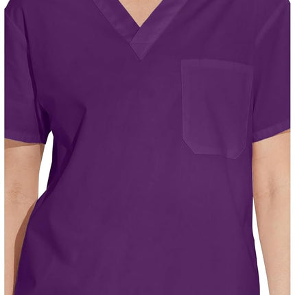 Dickies Men's Signature V-Neck Scrubs Shirt, Eggplant, XL