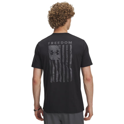 Under Armour Mens Freedom Flag Short Sleeve T Shirt, (002) Black / / Castlerock, Large