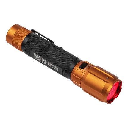 Rechargeable 2-Color LED Flashlight, Holster, Spotlight, Floodlight, Red LED, 1000 Lumens, USB Cable, Camping, Hunting Klein Tools 56413
