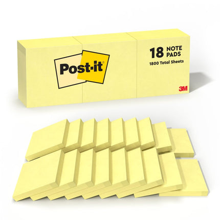 Post-it Notes, 3 in x 3 in, 18 Sticky Notes Pads, 