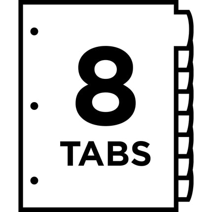 Avery Big Tab Write & Erase Durable Plastic Dividers for 3 Ring Binders, 8-Tab Sets, Bright Multicolor, 24 Sets, 192 Divider Tabs (16130)