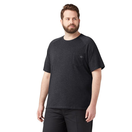 Dickies Mens Cooling Short Sleeve Pocket T-Shirt, Knit Black Heather, Large