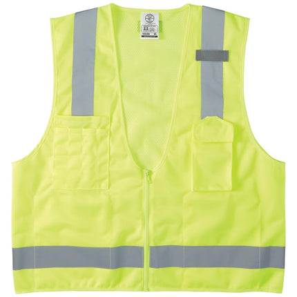 Klein Tools 60269 Safety Vest, High-Vis Reflective Mesh with 8-Pockets, M/L