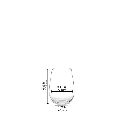 Riedel The O Wine Tumbler O to Go White Machine-Made Crystal Wine Glass, Clear – Premium Crystal Glass for Chardonnay – Durable Stemless Design for Everyday Use – 375 ml Capacity