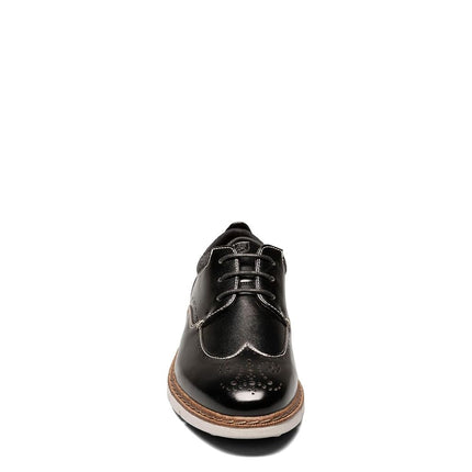 Stacy Adams Boy's Synergy Wingtip Lace Oxford, Black, 11 Big Kid