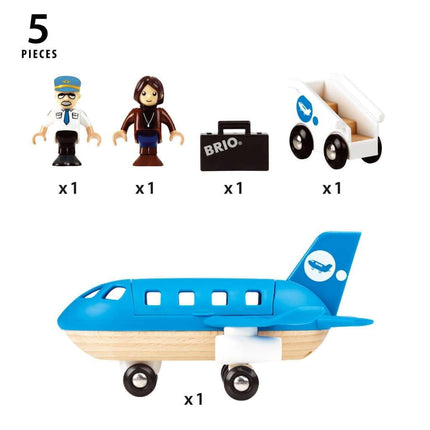 BRIO World 33306 Airplane Set 5 Piece Wooden Toy for Kids Ages 3+
