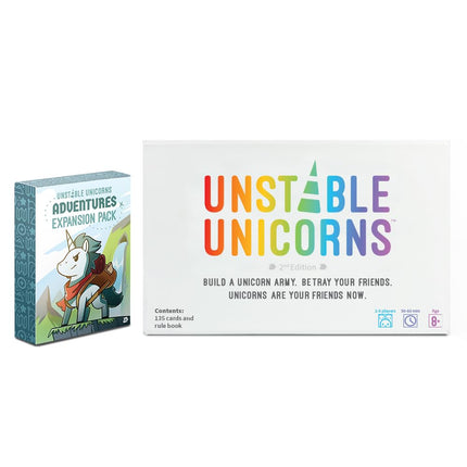 Unstable Games | Unstable Unicorns Adventures Expansion Pack | Card Game | Ages 14+ | 2-8 Players | 30-45 Minutes Playing Time