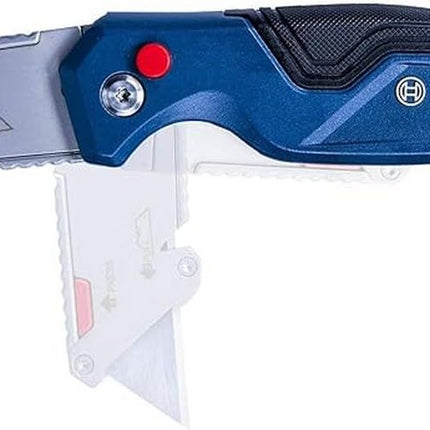 Bosch Professional Universal folding knife with blade compartment in metal handle (incl. two replacement blades, blister packaging) – Amazon exclusive