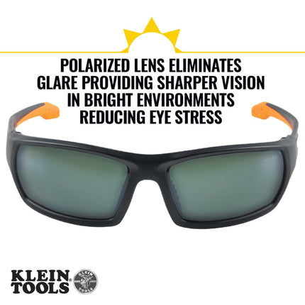 KLEIN TOOLS 60539 Safety Glasses, Professional PPE Protective Eyewear, Full Frame, Scratch Resistant and Anti-Fog, Polarized Lens