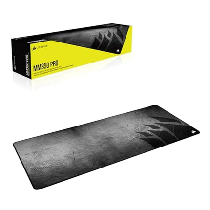 Corsair MM350 PRO Premium Spill-Proof, Stain-Resistant Cloth Gaming Mouse Pad (93 x 40 cm Surface, Micro-Weave Fabric, 4 mm Thick Plush Rubber, Durable Anti-Fray Edges) Extended XL, Black/Grey