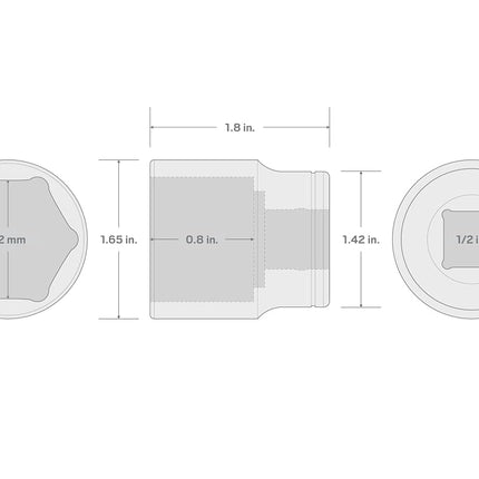 TEKTON 1/2 Inch Drive x 32 mm 6-Point Socket | SHD22132