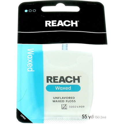 Reach Unflavored Waxed Dental Floss, 55 yds, Pack 