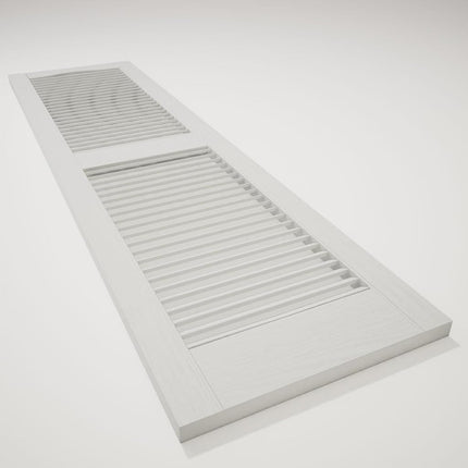 Lifetime Vinyl LL1S12X03900WH Standard Cathedral Top Center Mullion, Open Louver Vinyl Shutters, w/Installation Shutter-Lok's & Matching Screws (Per Pair), 12"W x 39"H, White