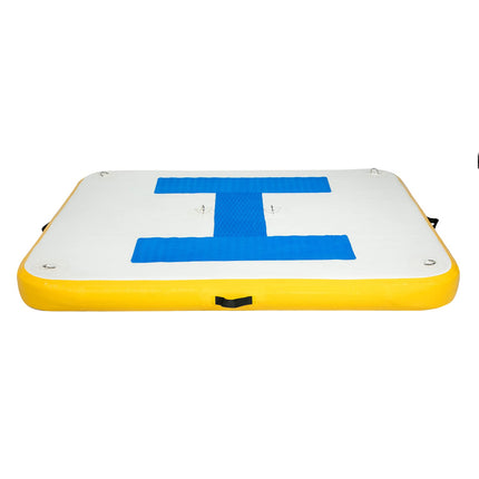 VEVOR Inflatable Floating Dock 6 x 5 ft, 6 Inch Thick, 3-5 People, Electric Air Pump, Pool Beach Ocean