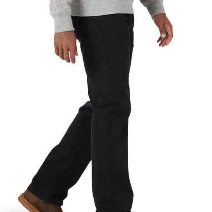 Wrangler Authentics Men's Regular Fit Comfort Flex Waist Jean, Black, 34W / 34L