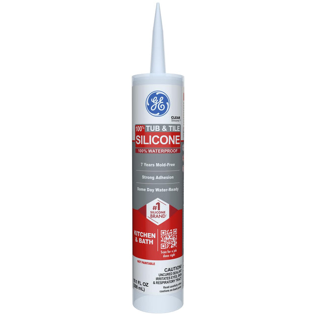 GE Silicone I Tub & Tile Silicone Caulk, 10.1 Oz. 