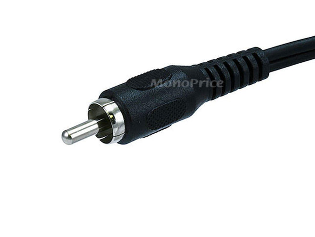 Cable Monoprice 100663 de 6 pulgadas con enchufe RCA/2 tomas RCA, negro