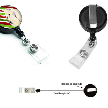 Caroline's Treasures Scottish Terrier Candy Cane Christmas Retractable Badge Reel, Multicolor (SS4599BR)
