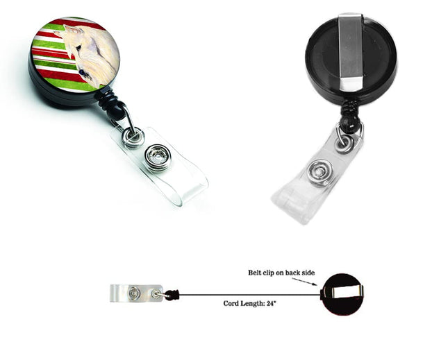 Caroline's Treasures Scottish Terrier Candy Cane Christmas Retractable Badge Reel, Multicolor (SS4599BR)