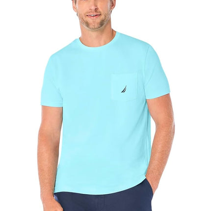 Nautica Men's Solid Crew Neck Short-Sleeve Pocket 