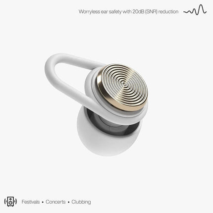 Hears Premium Earplugs for High Fidelity Ear Protection - 20dB Sound Reduction - Soft, Reusable Earplugs, Perfect for Concerts and Nightlife - Includes 8 Soft Tips - Gold Haze
