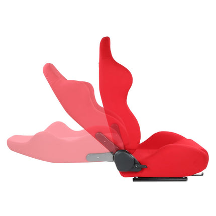 DNA MOTORING Sièges baquets de course universels inclinables avec glissières de montage inférieur, 21,5" L x 21,5" P x 35" H, Rouge, RS-JBR-005-RD