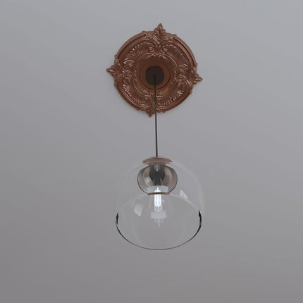 Ekena Millwork CMP16ATBDB Attica Thermoformed PVC Ceiling Medallion (Fits Canopies up to 5 5/8"), 16"OD x 3 1/2"ID x 1"P, Bright Coat Dark Bronze
