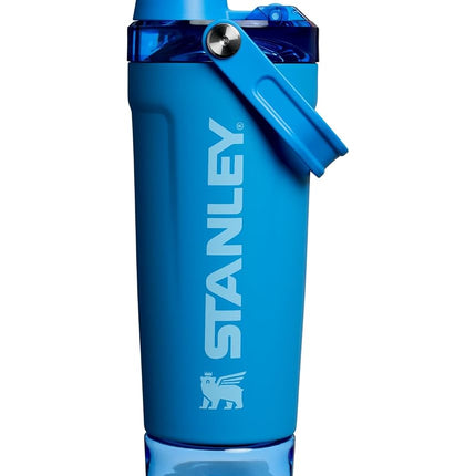 Stanley Activate Shaker Bottle 20 oz | Leakproof Insulated Stainless Steel Shaker Cup | Base Storage and Twist On Fast Flow Lid | Protein Shakes and Pre Workout Powder | BPA-Free | Azure