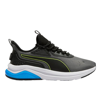 Puma Men's Amplifier Sneaker, Wide-Cool Dark Gray-Electric Lime-Puma Black-Puma Team Royal, 11 Wide