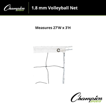 Champion Sports Vinyl Volleyball Nets, 27 x 3-Feet