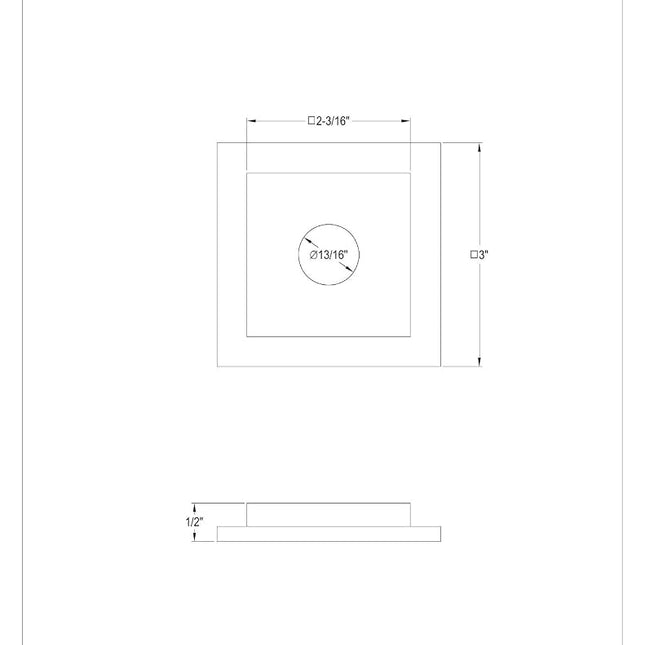 Kingston Brass FLSQUARE1 Legacy Heavy Duty Square Solid Cast Brass Shower Flange, Polished Chrome