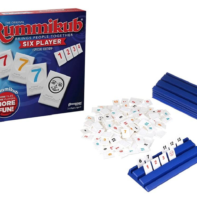 Pressman Rummikub Six Player Edition - The Classic Rummy Tile Game - More Tiles and More Players for More Fun! by , Blue