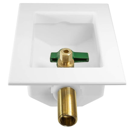 EFIELD Sweat Pre-assembled Ice Maker Outlet Box, 1/2-Inch Sweat with Installed 1/4-Turn Ball Valve, White