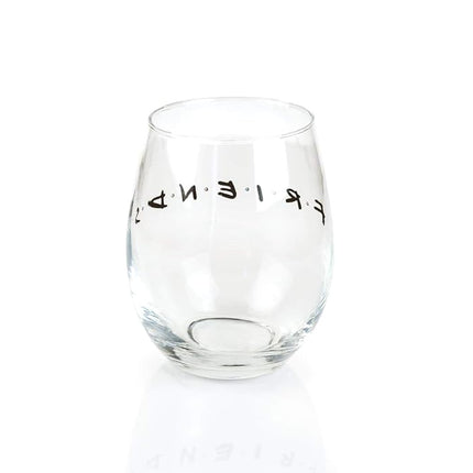 Copa de vino sin tallo Silver Buffalo Friends Doodle Logo, 590 ml