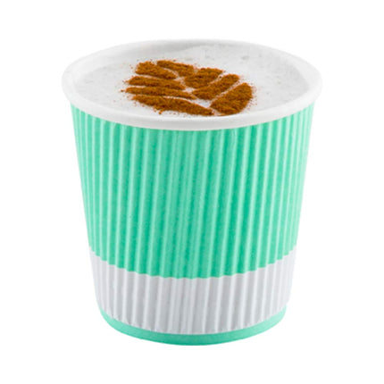 Restaurantware Ripple Wall Coffee Cups 500 Count 4 Ounce Insulated Light Green Paper Cups, Rolled Rim Spill-Resistant Disposable Paper Non-Slip for Coffee, Beverages