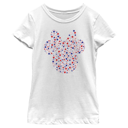 Disney Mouse Minnie Stars Girls Short Sleeve Tee Shirt, White, Small