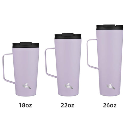 Konokyo 18 oz Insulated Tumbler with Handle & Straw, Stainless Steel Mug