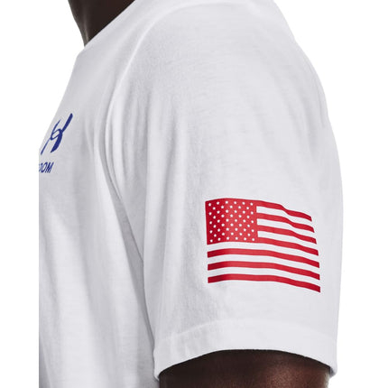 Under Armour Men's New Freedom Flag T-Shirt, White (101)/Royal, Medium