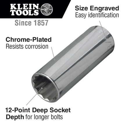 5/8-Inch Deep 12-Point Socket, 1/2-Inch Drive Klein Tools 65827