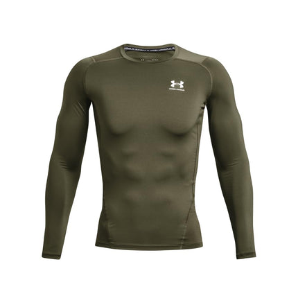 Under Armour Men's HeatGear Compression Long-Sleeve T-Shirt, (390) Marine Od Green / / White, M Tall